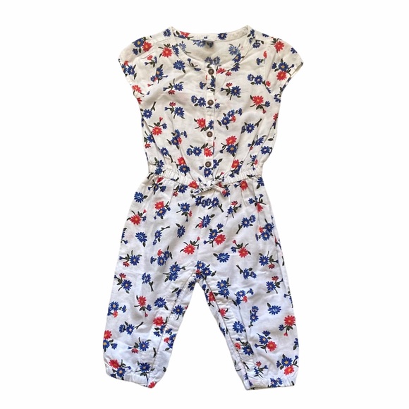 Old navy floral cinched waist jumper 18-24 months - Picture 7 of 7